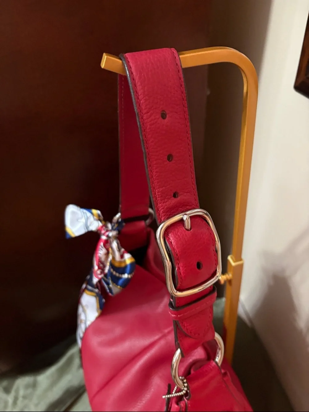 Coach Penelope Hobo Shoulder bag red pebbled leather August 2011 F16535 - Picture 3 of 15